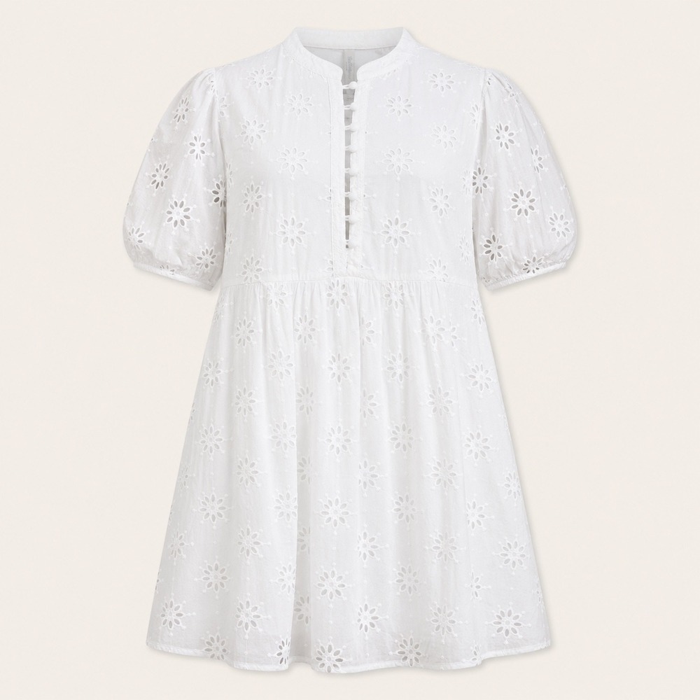 Belle Isle by Torrid White Eyelet Cotton Mini Dress Plus‎ Size 24 Coastal Chic